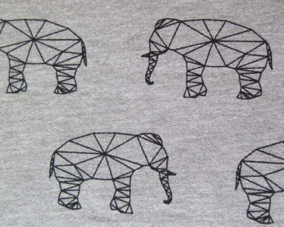 tela sudadera elefantes