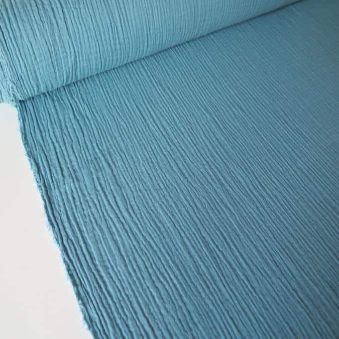 tela bámbula algodón azul