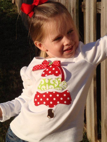 telas divinas-camisetas infantiles con adornos navideños