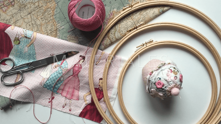 decorar con bastidores de bordar