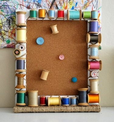 telas divinas-decorar con carretes de hilos