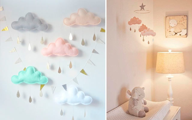decorar con estrellas lunas y nubes