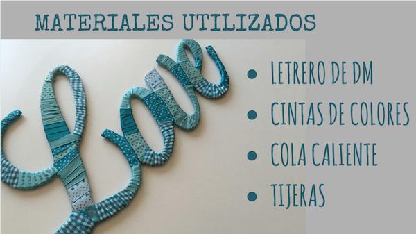 forrar letras con cintas
