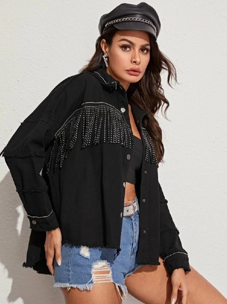 cazadora con flecos cazadora con flecos moda urbana otoño 2020