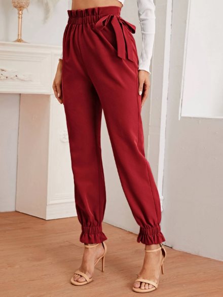 pantalones slouchy con goma