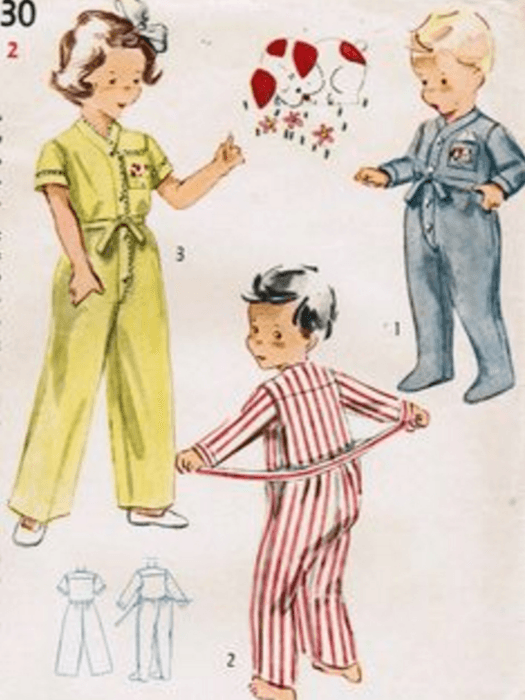 pijamas antiguos de niños