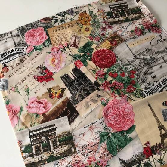 Telas estampadas postales Paris