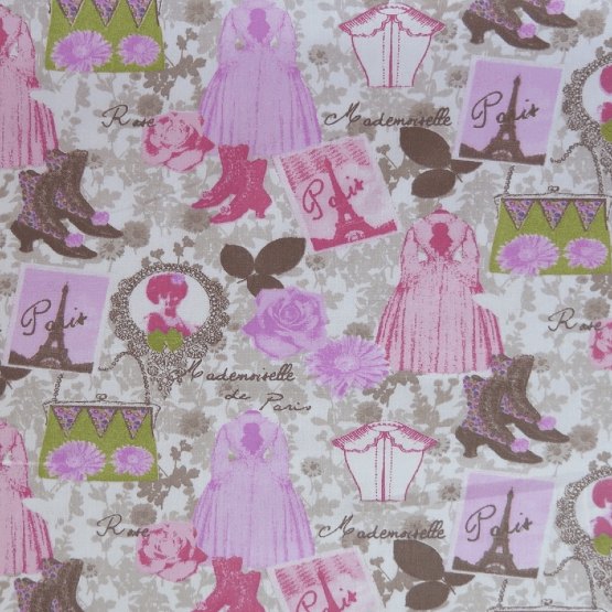Tela estampada vintage Mademoiselle