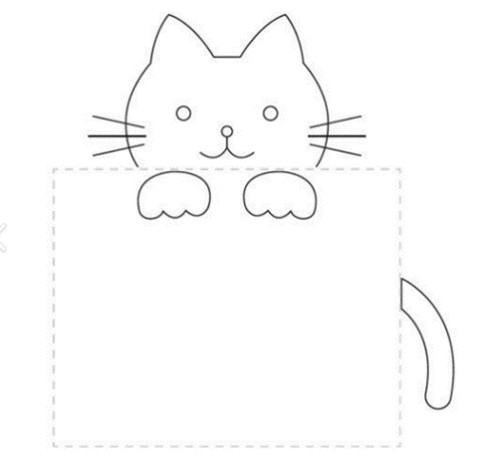 Patrón de gatito para bordar en bolsillo