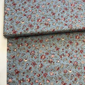 Tela estampada algodon azul - Telas Divinas Zamora
