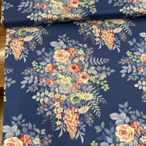 Tela Tilda something blue 6 azul estampada floral - imagen 1