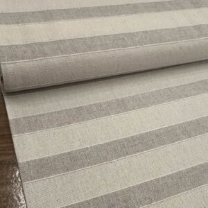 Algodón orgánico de rayas beige y natural para costura, ropa y decoración