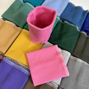 Puños remallados de punto para sudadera y camiseta en Telas Divinas Zamora