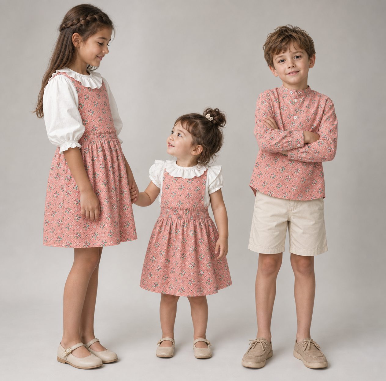 Inspiración ropa de niños con tela algodón flores topos - Telas Divinas Zamora