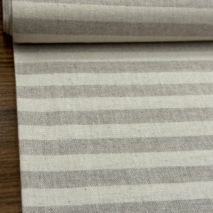 TELA ALGODÓN ORGÁNICO RAYAS BEIGE - Telas Divinas Zamora - detalle del tejido