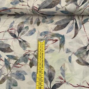 Tela viscosa estampada hojas - Telas Divinas Zamora