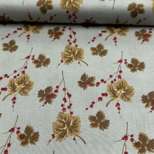 Tela estampada ramas azul de algodón - Telas Divinas Zamora